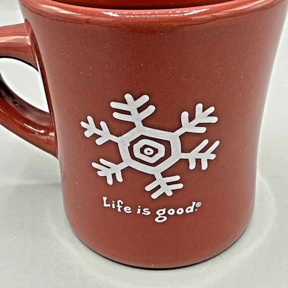 Life Is Good Ceramic Mug/Cup Red Snowflake "Do What You Like Like What You Do" - Picture 3 of 11